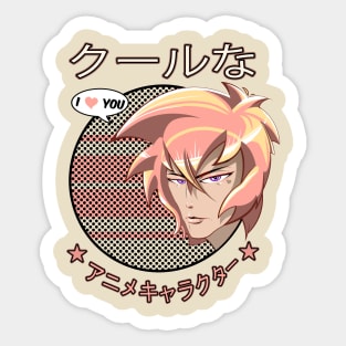 anime manga style handsome guy Sticker